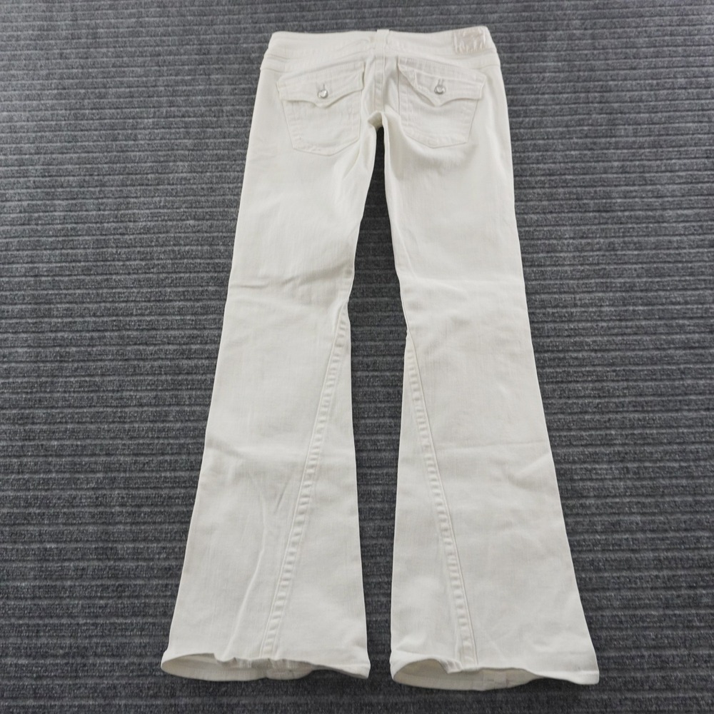 Vintage True Religion Flare Jeans Womens 29 White Low Rise Y2K Denim